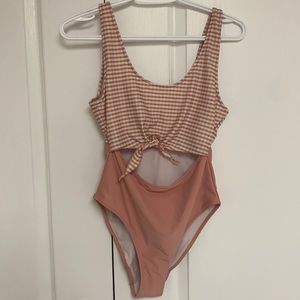 Pink & White Bathing Suit